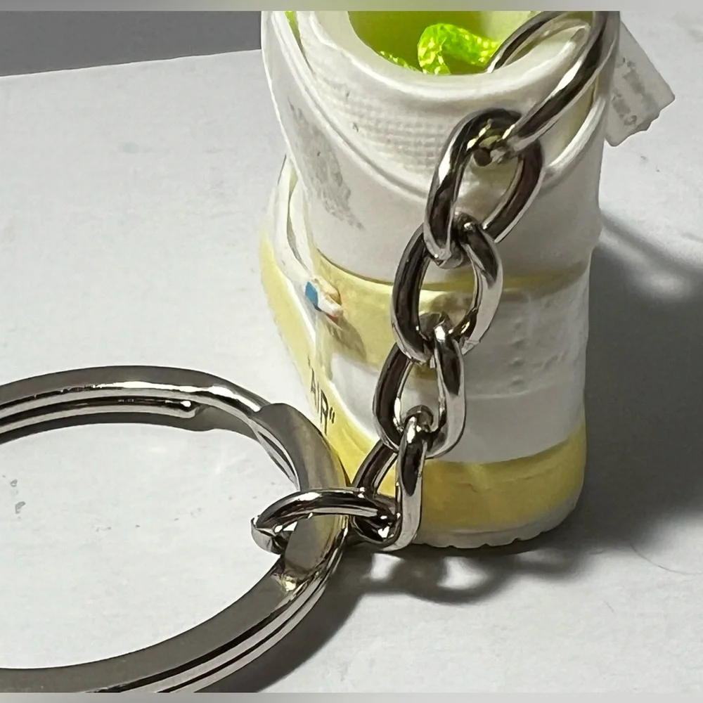 3D‎ Mini Sneaker Keychain Volt Laces White green novelty trinkets gift